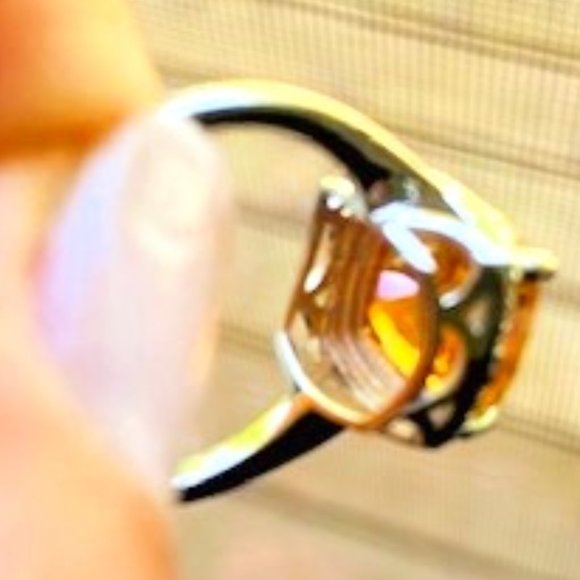 925 SS Genuine Mystic Topaz & Diamond Ring - Picture 5 of 13